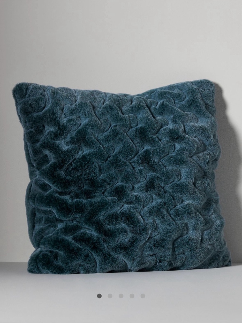 EUC Anthropologie Lux Sculpted Faux Fur Pillow Turquoise